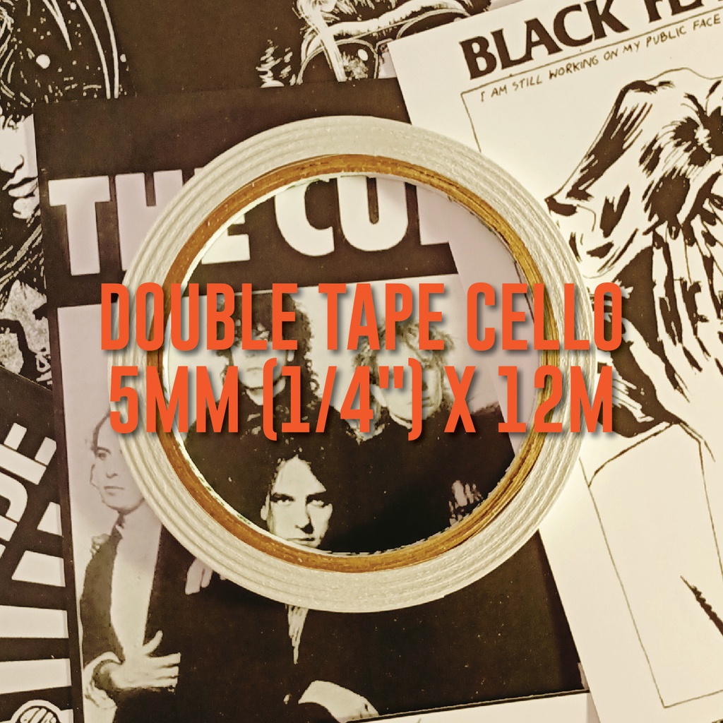 DOUBLE TAPE CELLO 5MM (1/4") X 12M LEM PEREKAT POSTER DINDING AESTHETIC MURAH