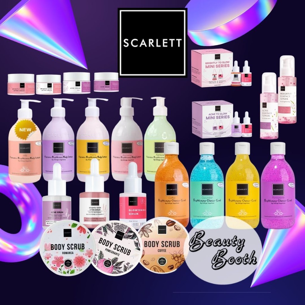 SCARLET WHITENING by Felicia Angelista SCARLETT Body Lotion Jolly Romansa Charming Shower Scrub Lulur Mugwort Brightly Acne Serum Cream