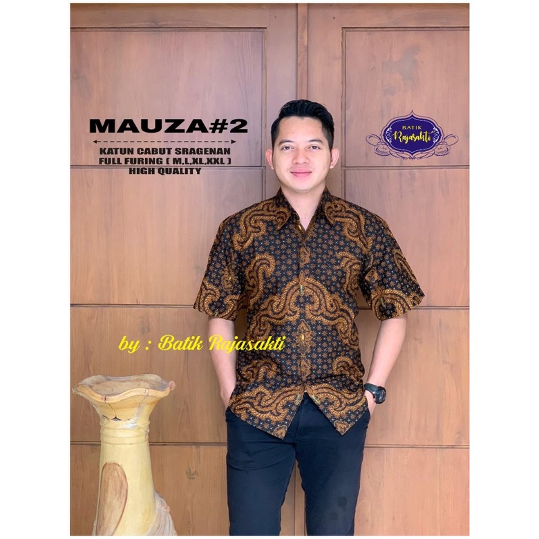 MAUZA 2 RAJASAKTI KEMEJA BATIK SOLO PRIA LENGAN PENDEK LAPIS FURING ATASAN BATIK PREMIUM MODERN KATUN HALUS BAHUWIRYA  BANAMITRA BANAMITRA PUTIH BANGSAWAN BAYU PUTRA BERLIAN BIRU BHARATAYUDA BIMASENA BIRENDRA BIRU INDAH BRAHMAKERTA BRAHMAKERTA MERAH