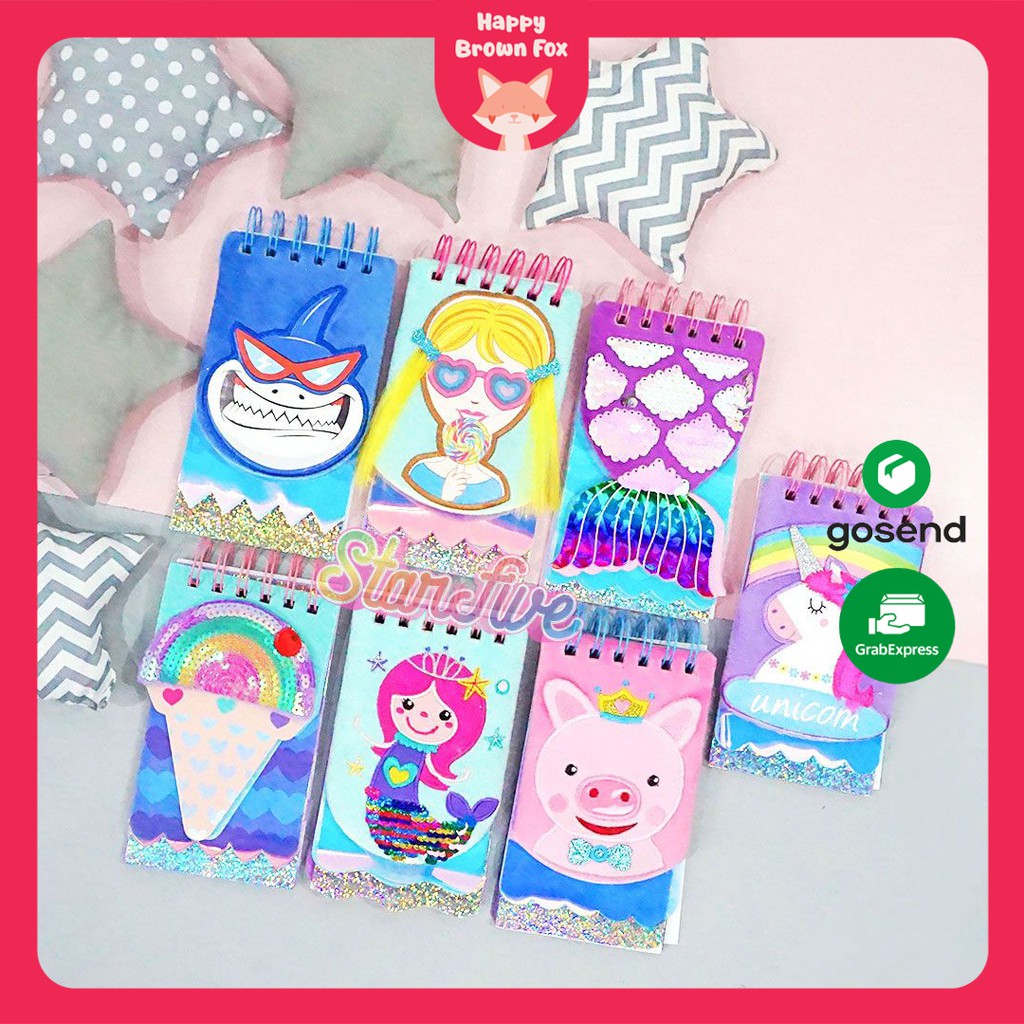 

NOTEBOOK ANAK GLITTERY SPIRAL SMALL STARFIVE