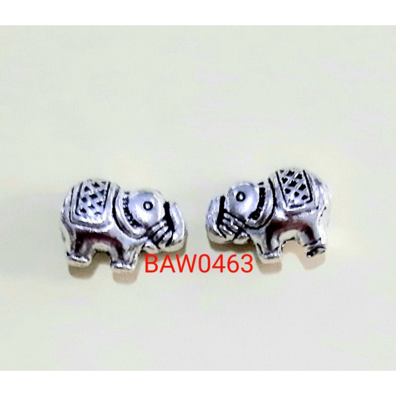 Manik manik logam gajah silver
