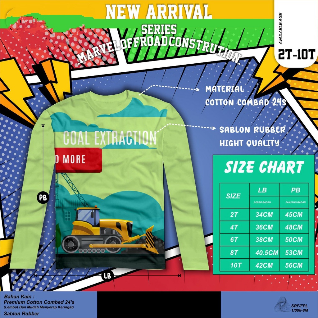 Kaos Lengan Panjang  Anak Laki Laki Cowok 2 3 4 5 6 7 8 Tahun OSH Series Mix