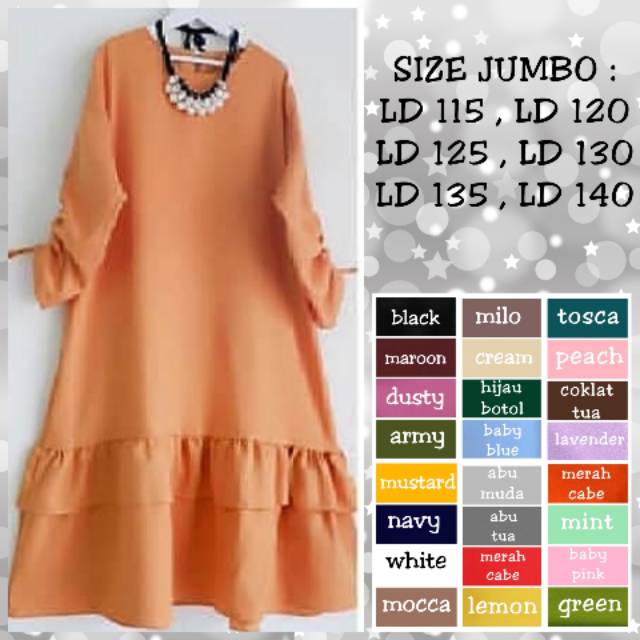 BAJU ATASAN JUMBO LD 115 / LD 120 / LD 125 / LD 130 / LD 135 / LD140 BUSANA MUSLIM TUNIC NAOMI TUNIK