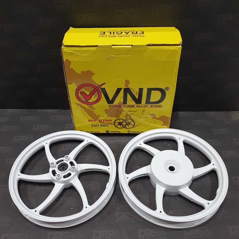 Velg Velek VND Six Star Honda Beat Scoopy Vario 110 Putih