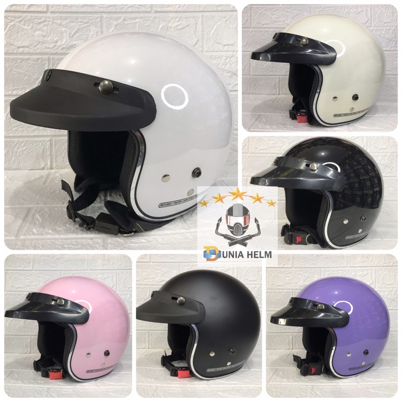 Helm Bogo Polos Cargloss List Crome HQ + Pet(Ongkir 1Kg)