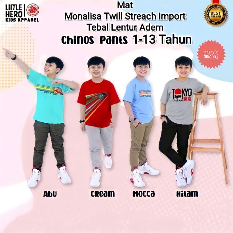 Celana Chino Chinos Panjang Anak Laki Laki Cowok Kids Junior Jumbo Tanggung Remaja Little Hero Usia 1 2 3 4 5 6 7 8 9 10 11 12 13 Tahun