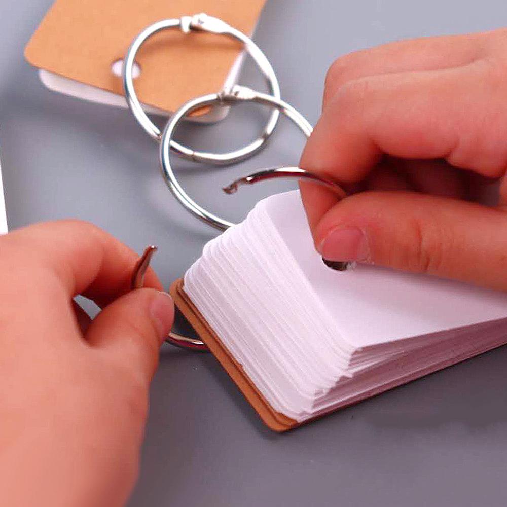 Lanfy Words Card DIY Loose-leaf Notebook Ring Buckle Memo Pad