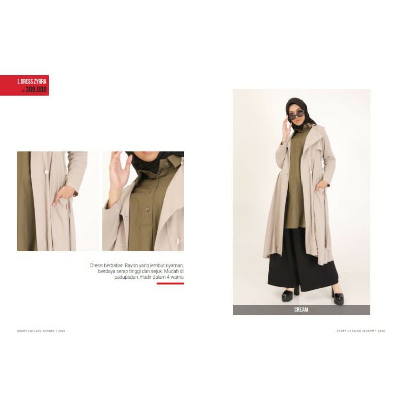 Busana Muslim Dress Gamis polos (L Dress Zyrra Dauky)