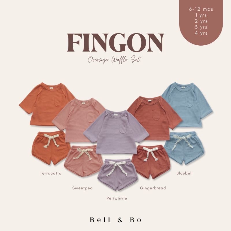 Bell &amp; Bo FINGON Waffle Set / Setelan Anak Oversize