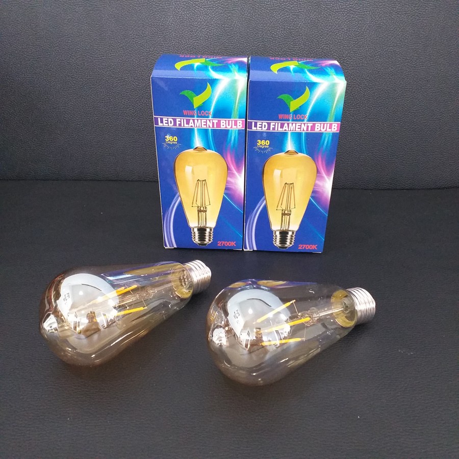 Lampu Led filament Edison 4W E27 WL-64 Bulb ST-64 Classic WING LOCK