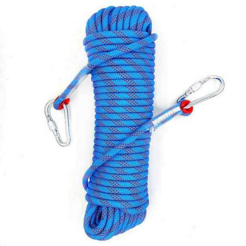 Tali Paracord Panjang Panjat Tebing Climbing Rope 10mm 20M Steel Buckle 24KN