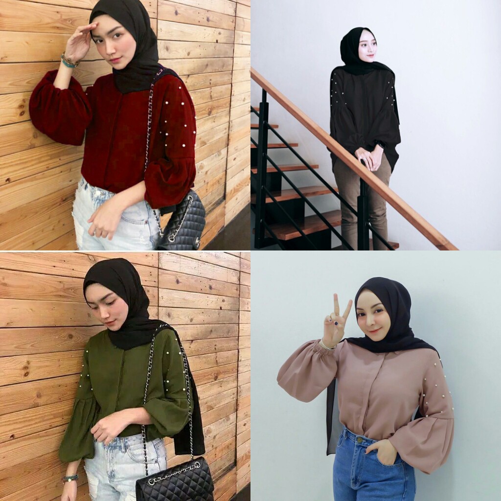Bisa COD SINA PEARL BLOUSE – Atasan Lucu Terbaru Ootd Blouse Blouse murah Blouse terlaris