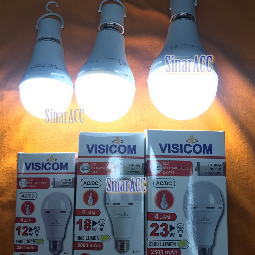 Lampu bulb emergency baterai VISICOM 18w sentuh nyala lampu magic