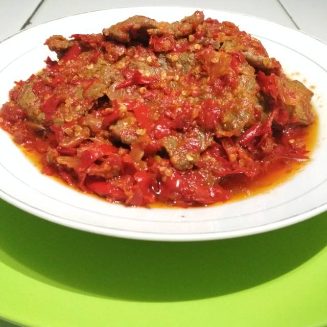 

Dendeng balado padang batokok makanan buatan rumahan higienis.