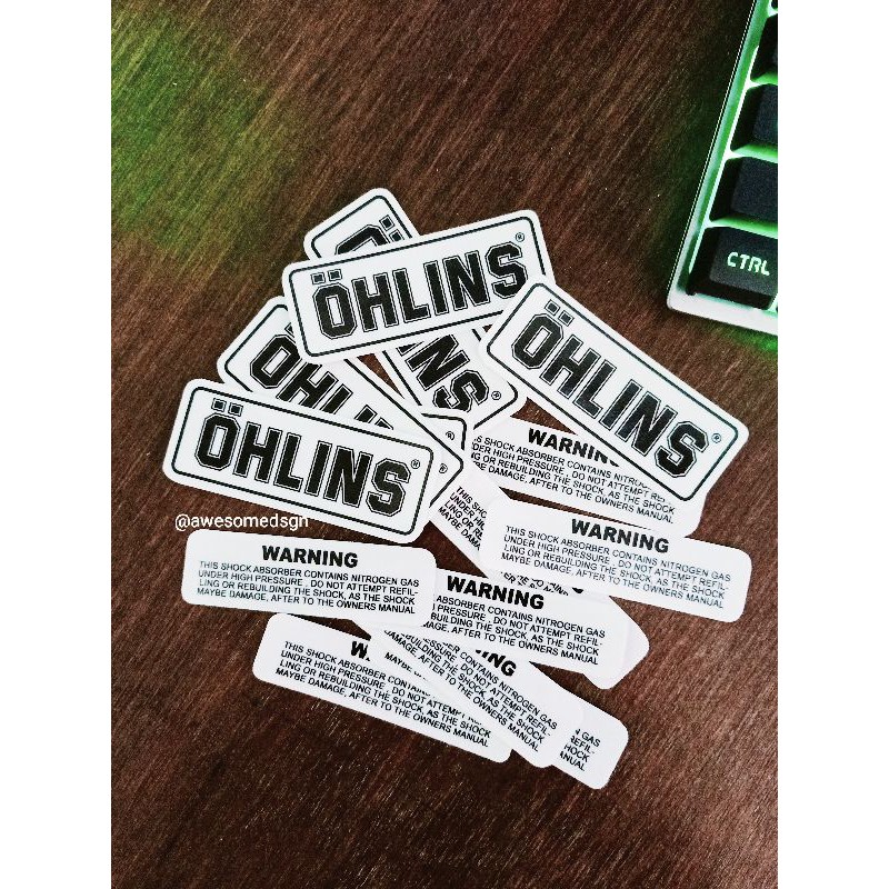 

stiker ohlins set | transparan + laminasi