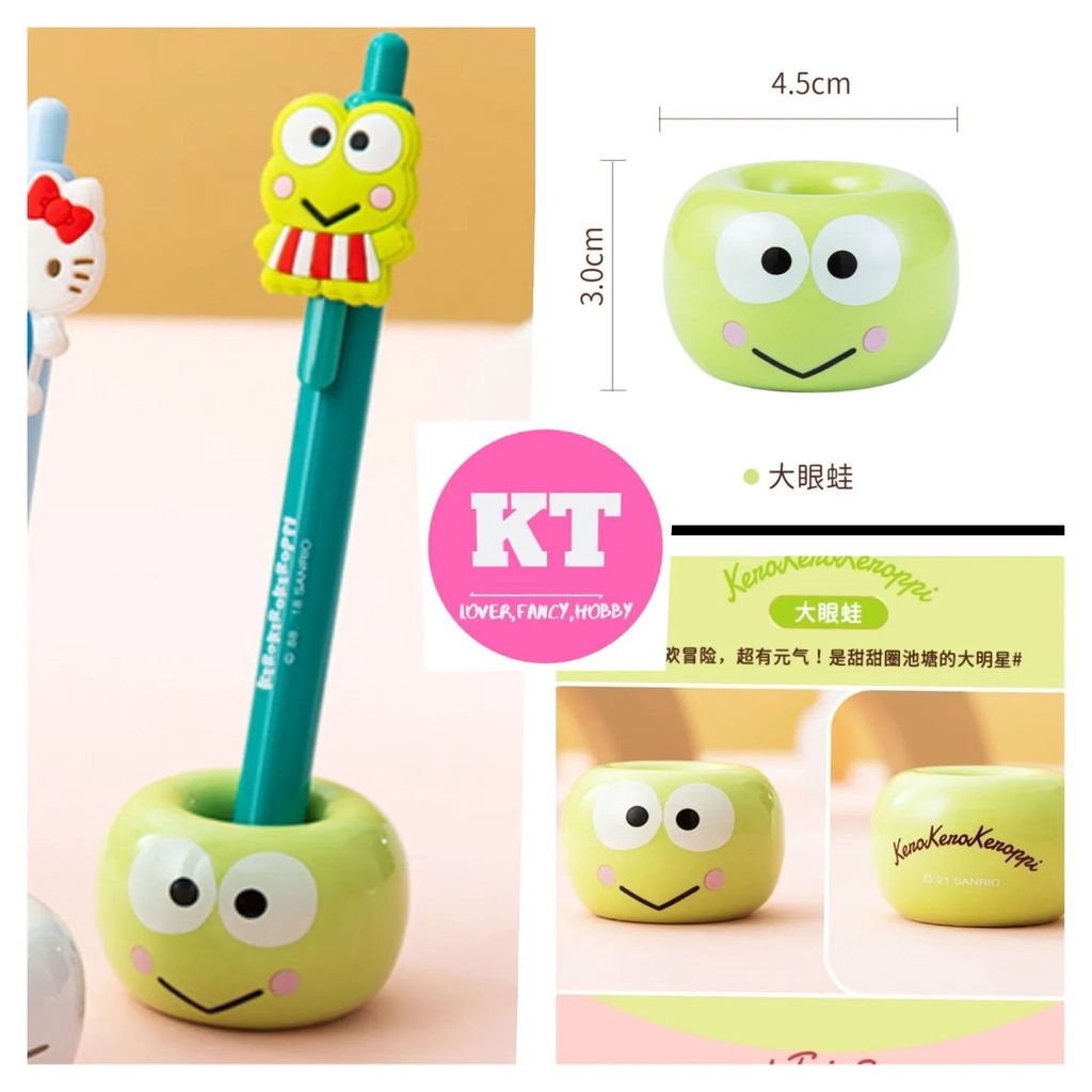 

Stand pulpen/kuas dll bahan keramik keroppi HIJAU