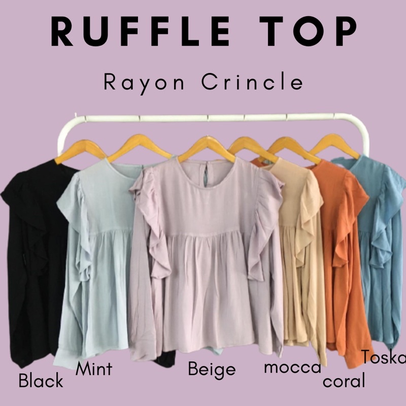 RUFFLE TOP CRINCLE RAYON