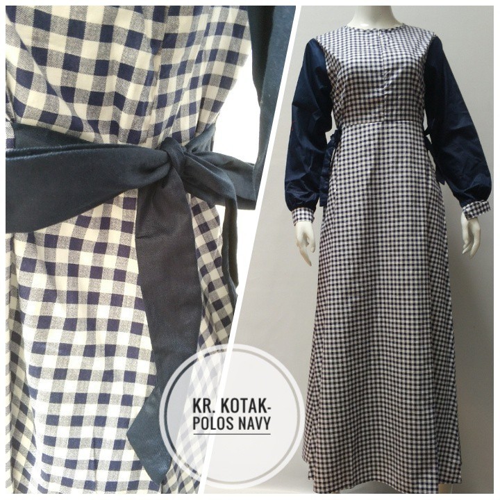 Gamis Katun Jepang Original Karina Kotak Polos SM L