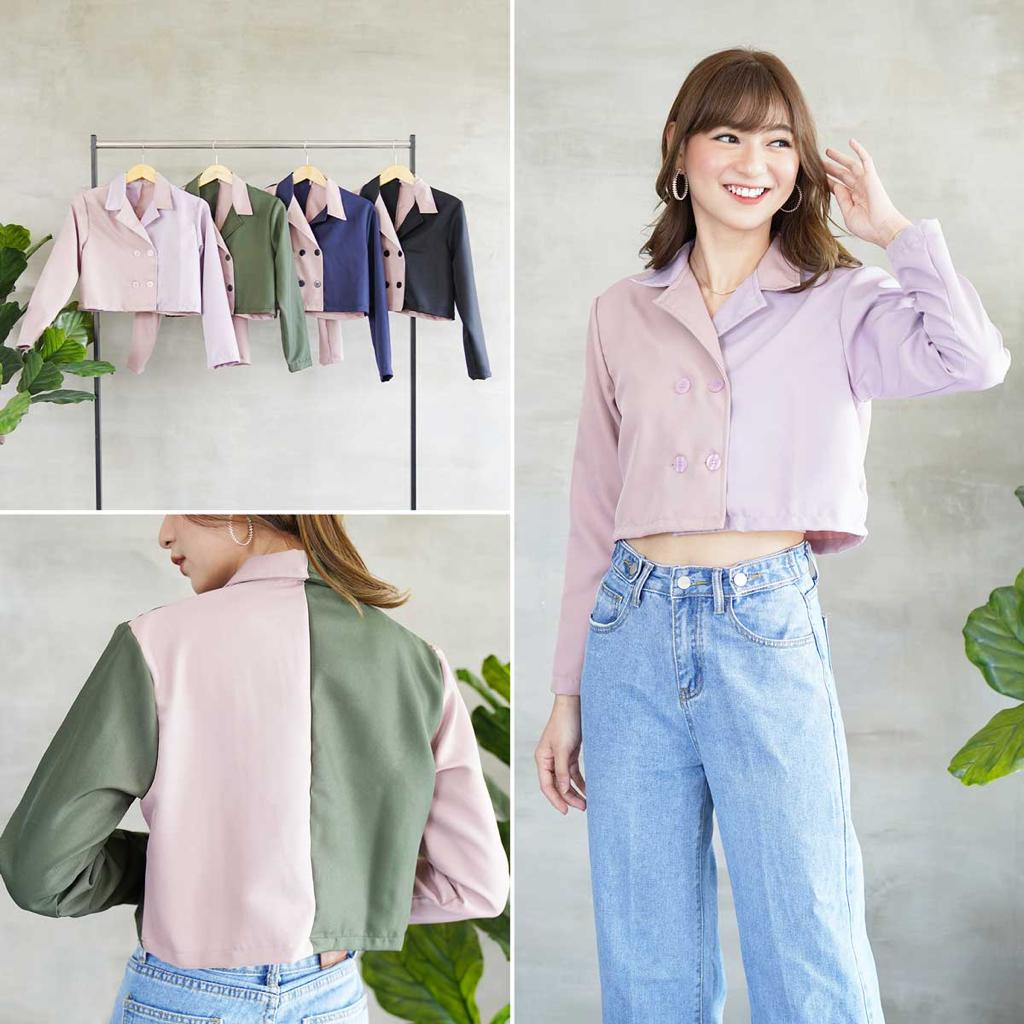 BEFAST - ZEC OOTD Wanita Kemeja WEISA / Kemeja Crop Zhuzu / Kemeja Wanita Crop Kekiniaan / Kemeja Model Korean / Kemeja 2 Warna Keluaran Terbaru