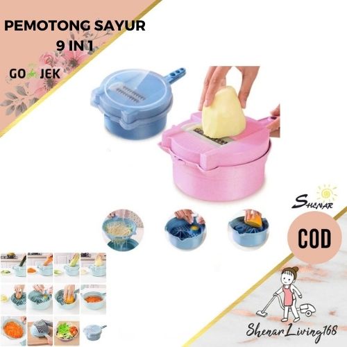 Pemotong Sayuran 9 IN 1  / Pemotong Sayur Multifungsi / Pemotong Sayur Serbaguna SHENAR