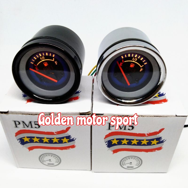 Speedometer Fuel Meter jarum LED Biru Analog LED Waterproof Amper Bensin Jarum LED Universal