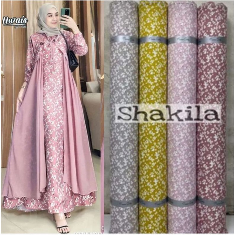 Kain Motif Shakila Bunga Salju harga setengah meter