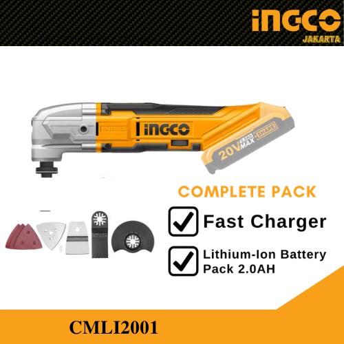 MESIN OSKILASI / MULTI OSCILATING CORDLESS 20V PACK 2AH INGCO CMLI2001