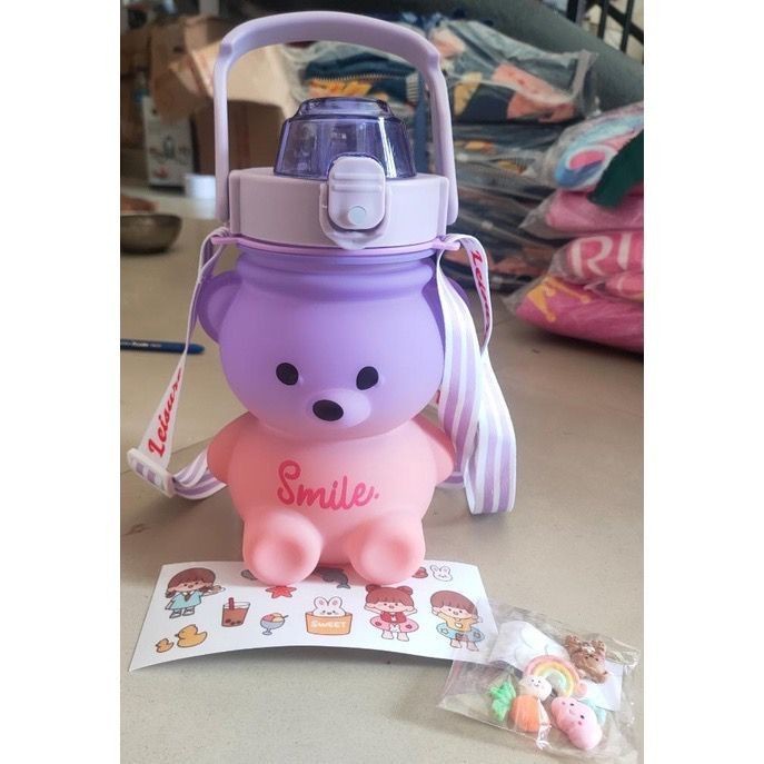 Botol Air Minum boneka beruang dove Motivasi Sport Bottle Doff Matte Grosir