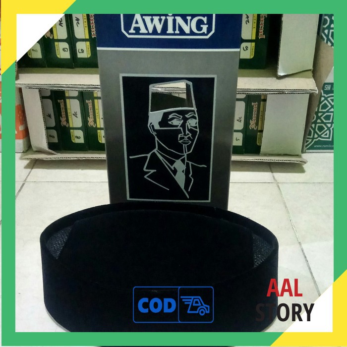 Songkok Kopiah peci hitam polos ac AWING