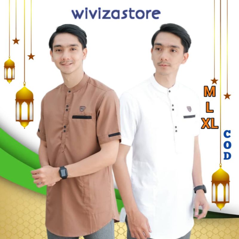 Koko Putih Lengan Pendek Baju Koko Polos Kemeja Polos Lengan Pendek