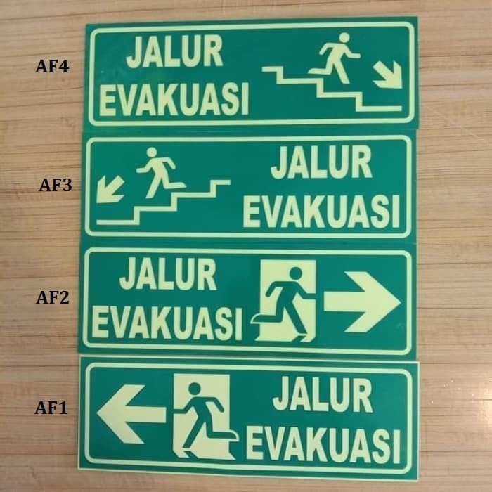 

SIGN AKRILIK JALUR EVAKUASI GLOW IN THE DARK 10X30 FOSFOR RAMBU K3