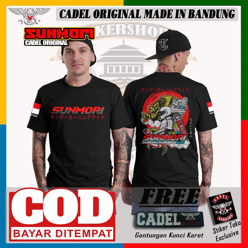 Kaos SUNMORI Riding Japan Dragon Unisex Style Baju Motor Bikers Pria Touring CADEL Original