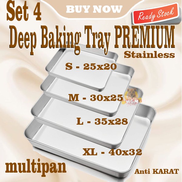SET4 DEEP Baking tray PREMIUM nampan tempat saji makanan Multipan SMLX