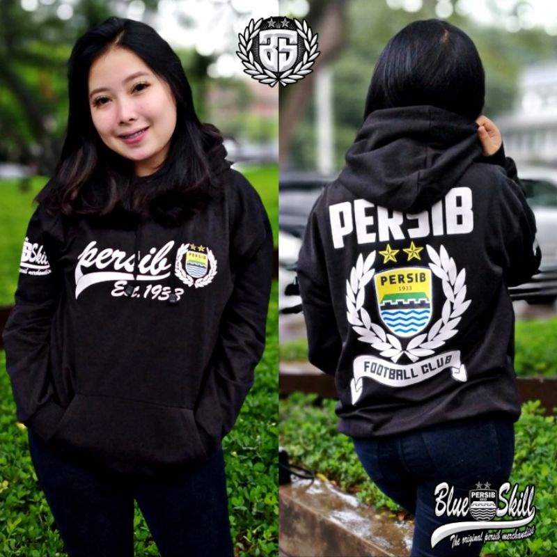 Jaket sweater hoodie persib / sweater jaket persib 1933 bandung / jaket persib bahan fleece sablon plastisol pria dan wanita / sweater originalblueskill