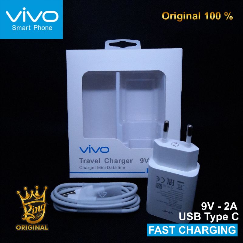 Charger Vivo V17 Pro Vivo V19 Original 100% Super Charge USB Type C Charger Original Vivo