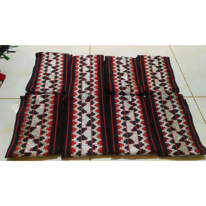 Bisban / Selendang Tapis Lampung Motif Abung Murah-Tajuk Ketik Silver