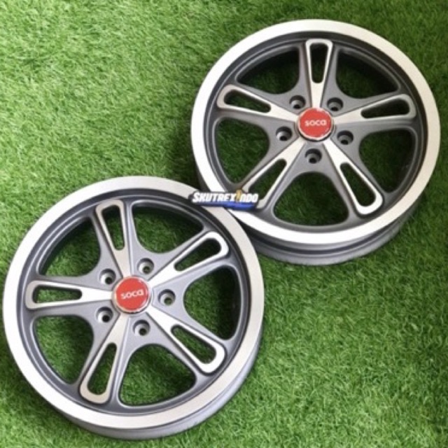 Velg SOCA R-AF 12inc Front & Rear Grey Vespa Sprint Prima GTS LX 946