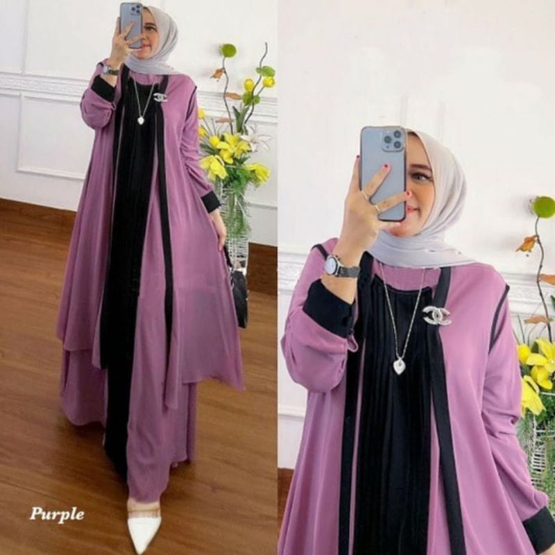 Kanaya Dress Gamis Dewasa Bahan Ceruty Babydoll Baju Kondangan Wanita Ootd Kekinian Fashion Wanita Kekinian Gaun Pesta Muslimah