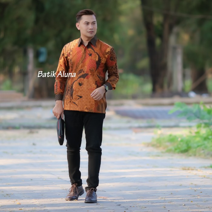 Atasan Batik Pria Lengan Panjang Baju Kemeja Batik Pria Lengan Panjang Premium Jumbo ASD 093