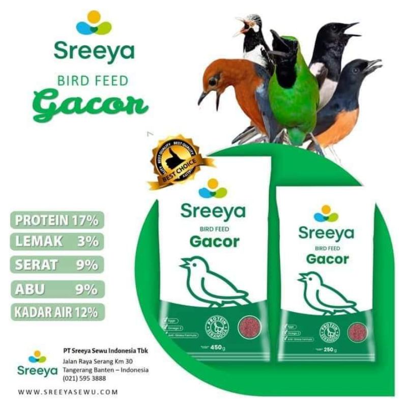 Voer Kacer Sreeya Gacor Crumble Merah 250gr