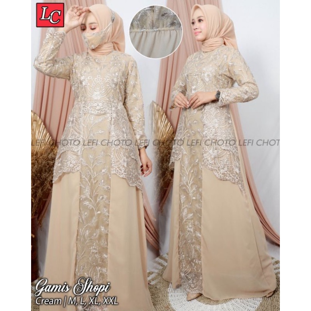 KEBAYA ORIGINAL // GAMIS SHOPI // BAHAN TILLE BORDIR MUTIARA // By Lefi Choto