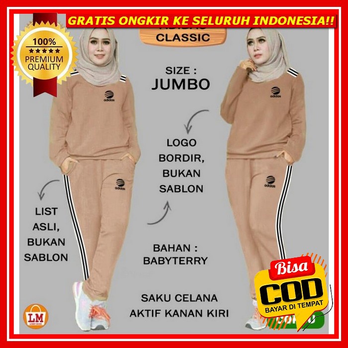 Baju Olahraga Wanita / Setelan Pakaian Olahraga Senam Wanita Training Wanita Muslim New Xl Xxl Xxxl 