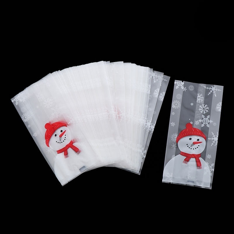 Cute Snowmen Santa Claus Xmas Tree Style Gift Bags/ Christmas Cookie Candy Biscuit Packaging Bag