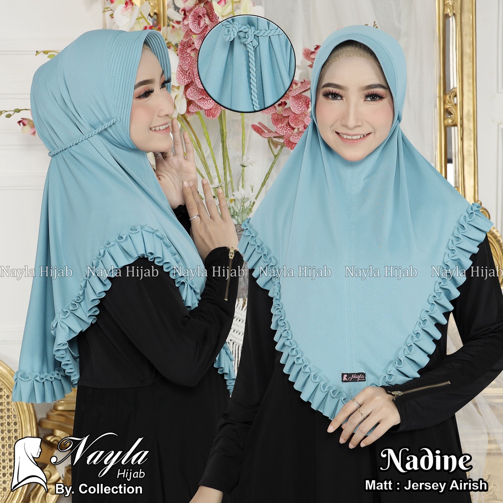 Kerudung Instan Tali Kepang Nadine Hijab Instan Jersey Airis Jilbab Terbaru Nayla Hija'b