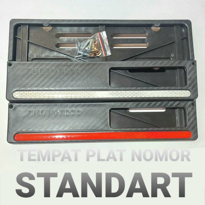 COVER TEMPAT PLAT NOMER MOTOR UKURAN STANDAR MOTIF YAMAHA BIG WING TEBAL ISI 2 PCS