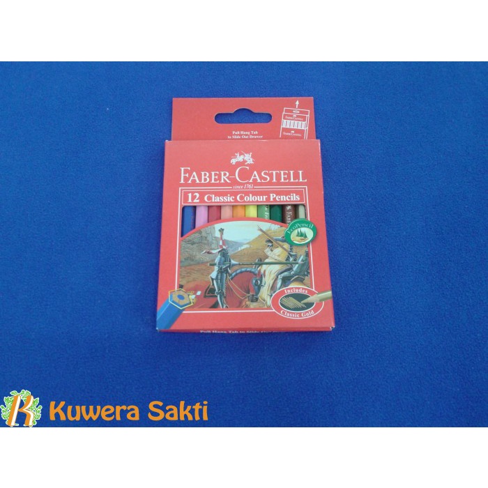 

WARNAPENSIL- PENSIL WARNA FABER CASTELL 12 WARNA(PANJANG 11 CM) -PENSIL WARNA