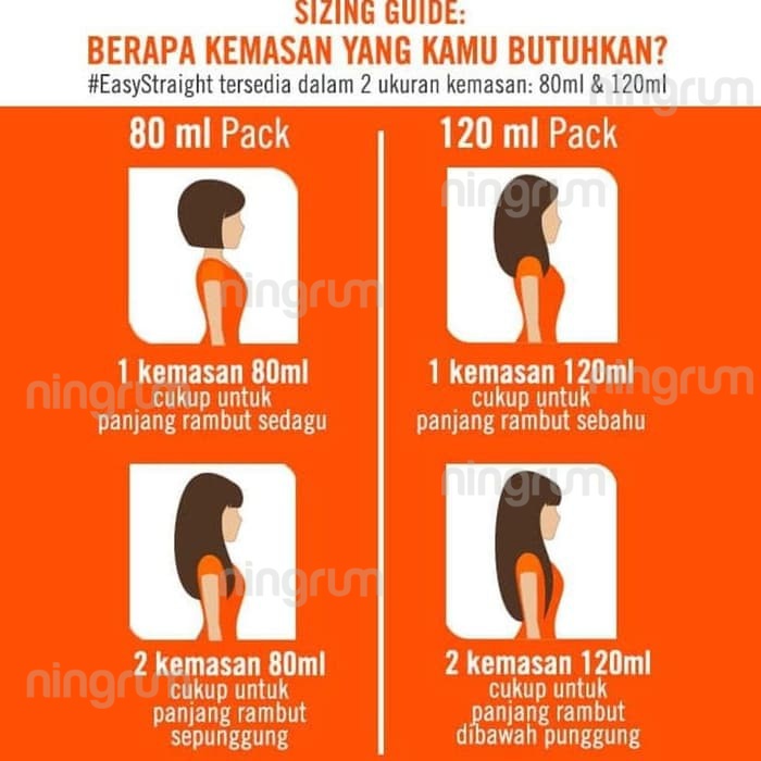 Ningrum - MAKARIZO Easy Straight DIY Kit | Pelurus Rambut EasyStraight | Mild Medium Strong 80mL 120mL - 6306