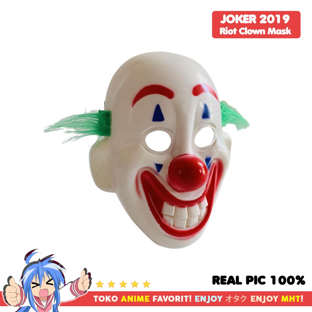 Topeng Halloween Joker Badut Riot Mask Arthur Fleck Cosplay Kostum