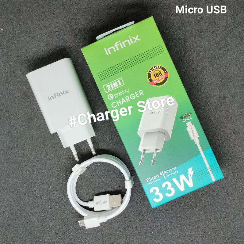 Charger Infinix Fast Charging 3A 33W ORIGINAL Micro USB