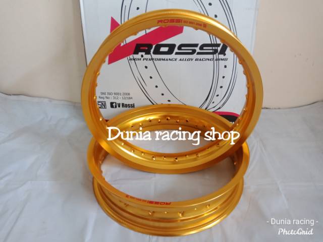 Velg Rossi 215 250 300 350 17 ada GOLD Biru Merah Silver Hitam hole 36 sepasang depan belakang 2 velg